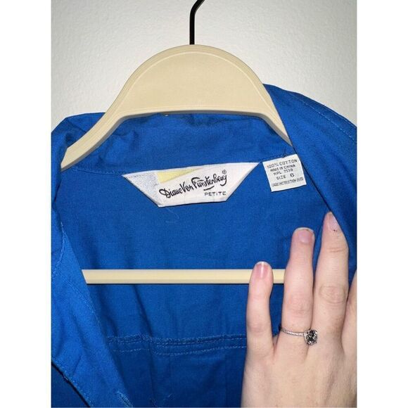 Vintage 80’s Diane von Furstenberg Sport DvF Blue Cotton Jumpsuit One-Piece 6 pe - Picture 2 of 6